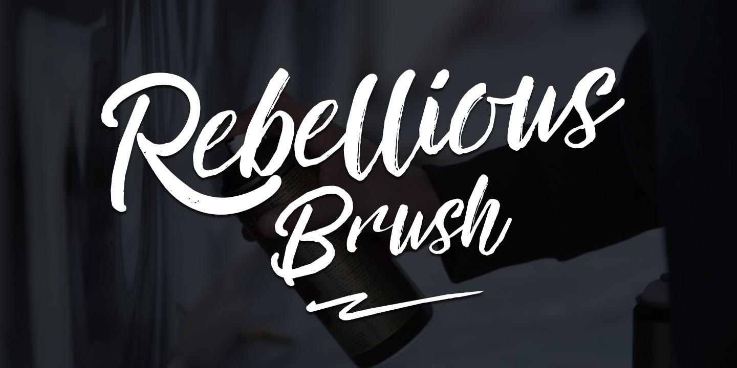 Beispiel einer Rebellious Brush Regular-Schriftart